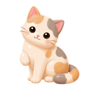 Clover, a cream cat with ginger and grey patches