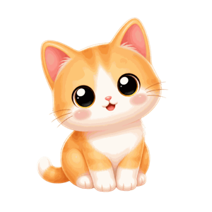 Crumb, a ginger and white kitten with big dark eyes