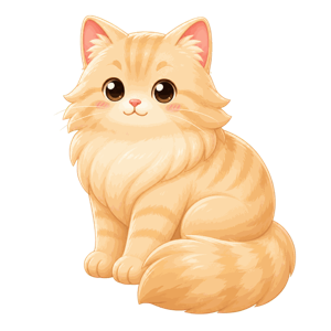 Waffles, a fluffy long-haired golden cat